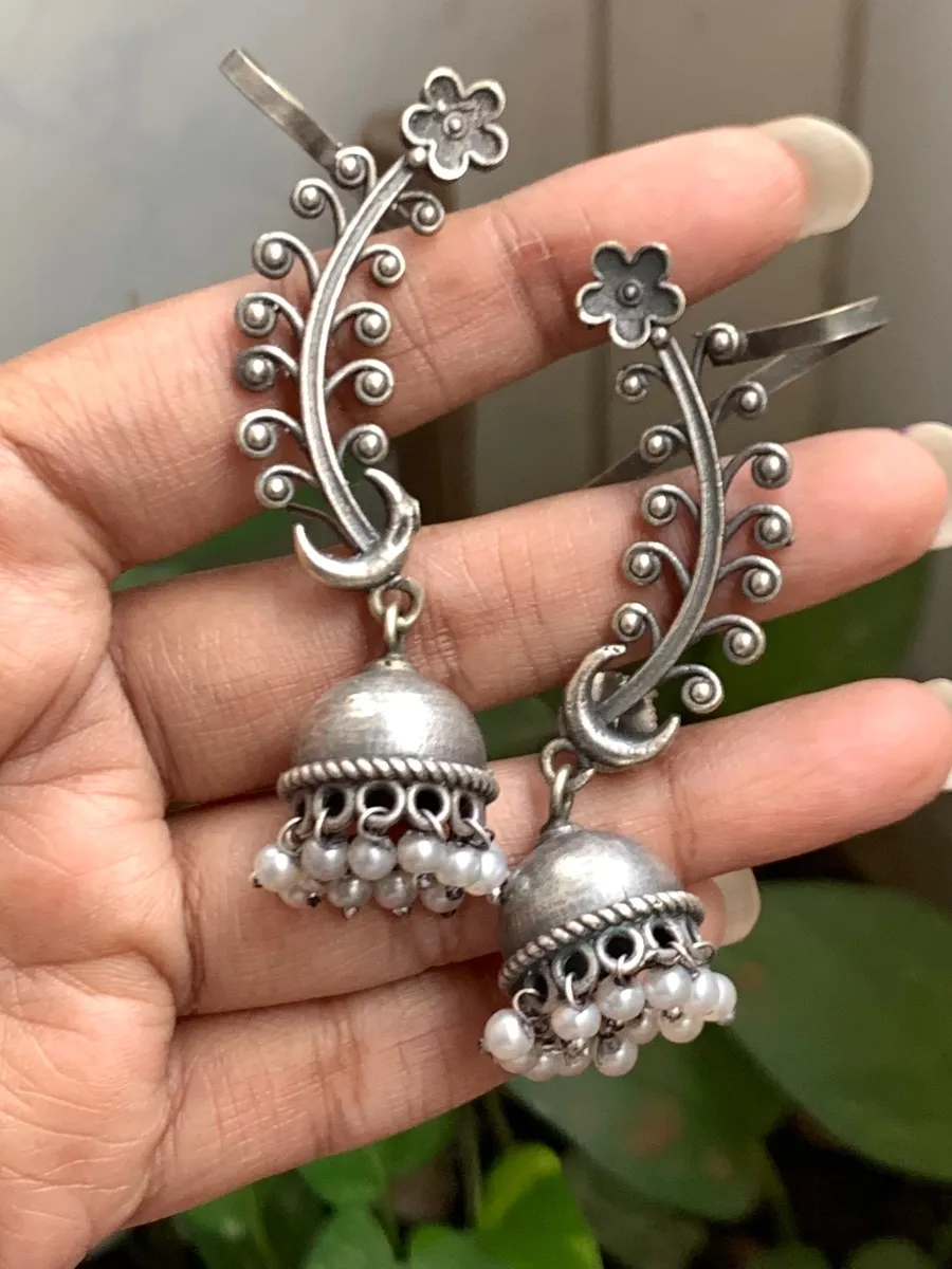 Earrcuff with jhumka earrings