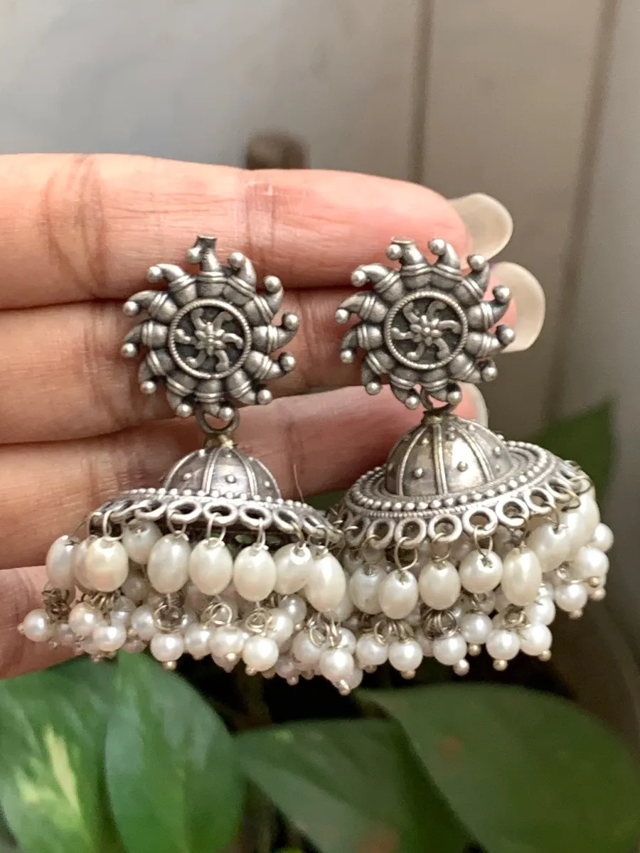 Unique shape brass jhumka