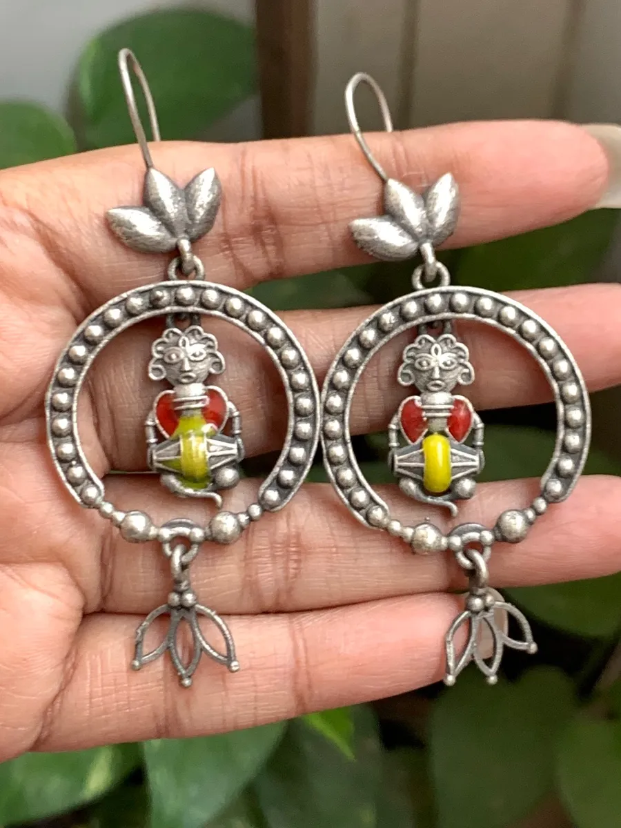 Brass made meena earrings