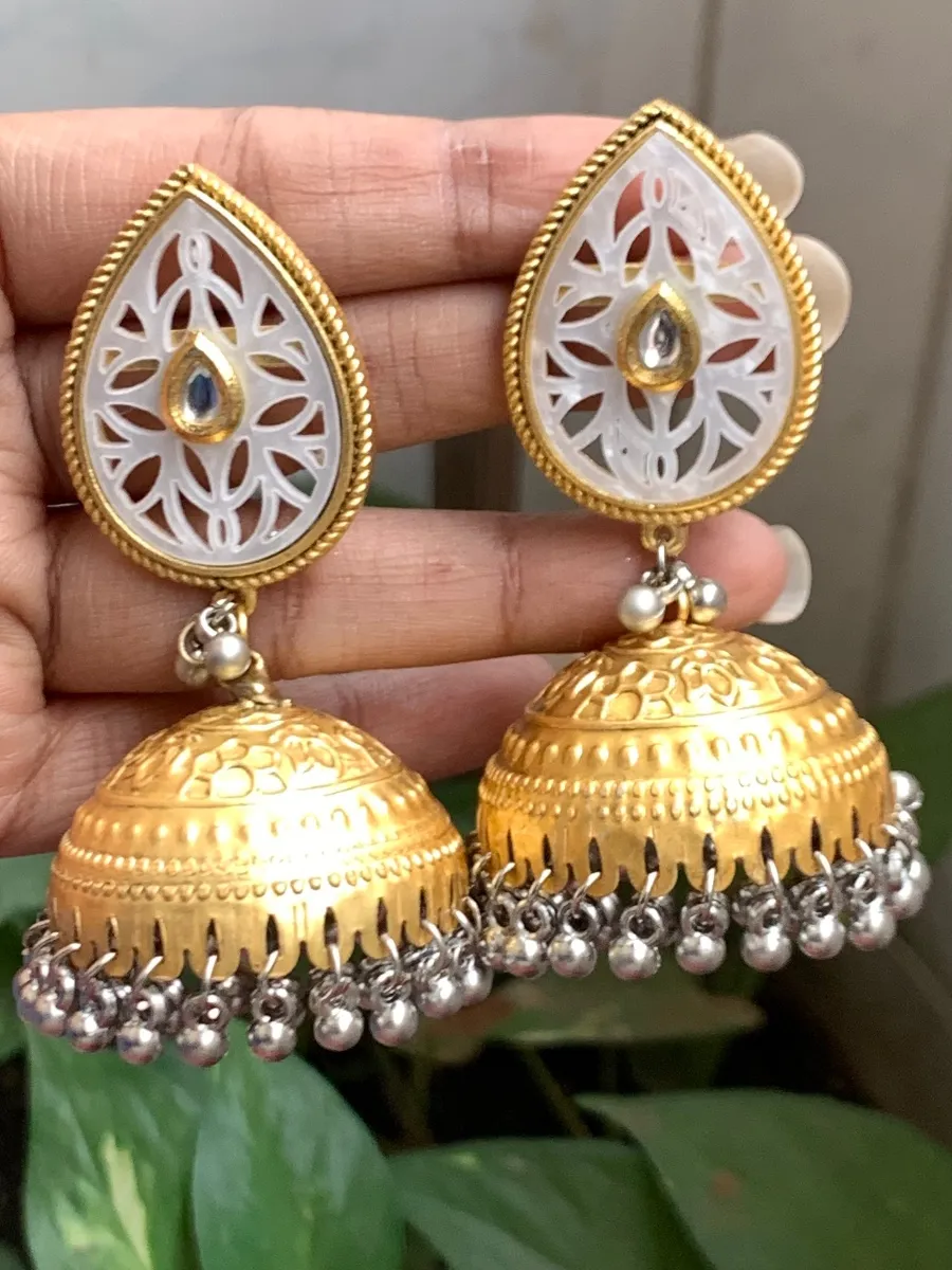 Dual tone apala polished jhumka