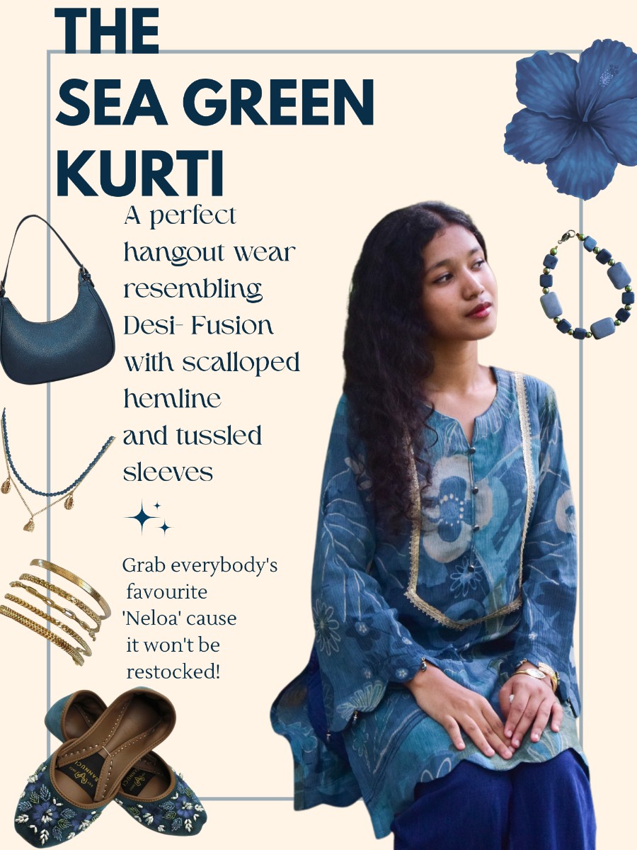 Neloa- Sea Green Casual Kurti